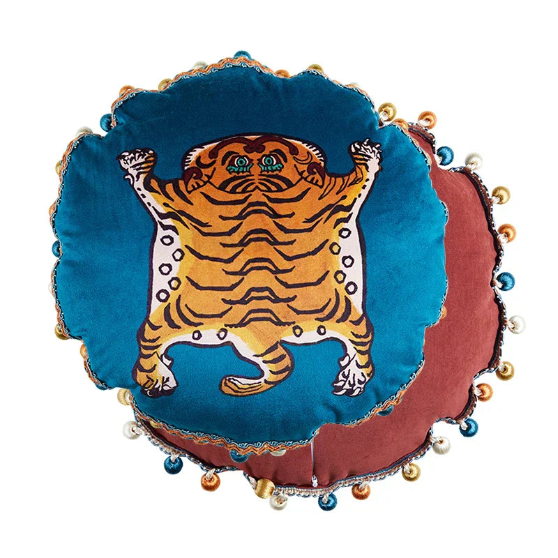 DecorBites™ Cat Print Velvet Throw Pillow Case Luxury Cushion Hand Made