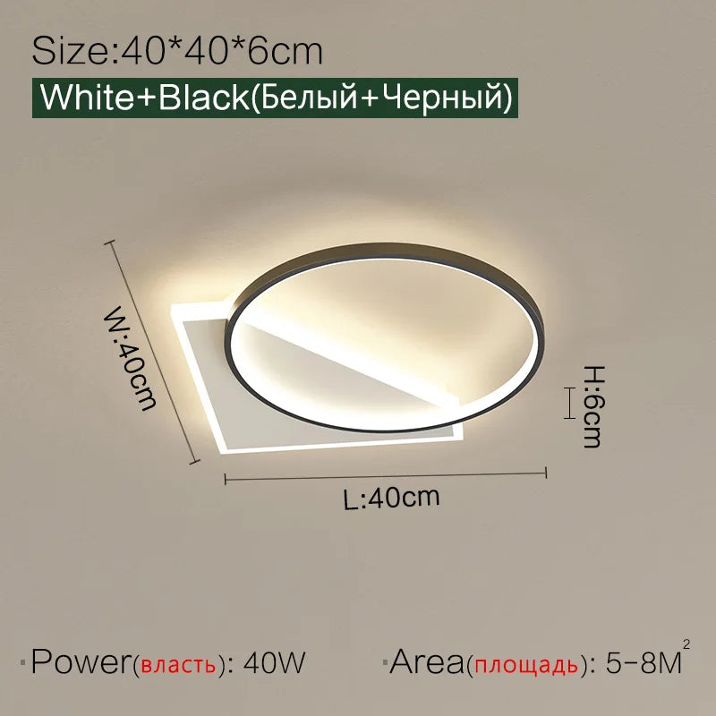 DecorBites™ Geometric LED Ceiling Lamp | Modern Nordic Bedroom Study Light