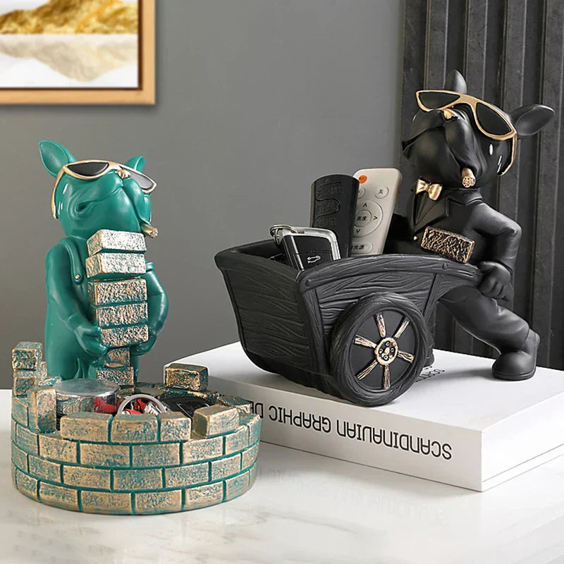 DecorBites™ Dog Statue Resin Art Sculpture Figurine Home Study Decoration Ornament