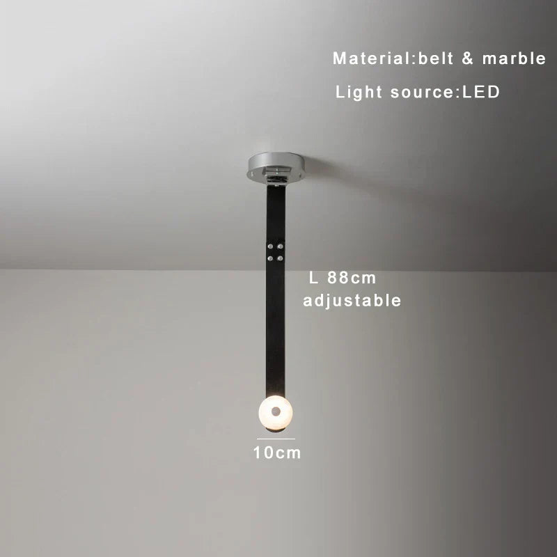 DecorBites™ Designer Belt Marble Pendant Lights: Luxury Dimmable Fixture for Villa Duplex