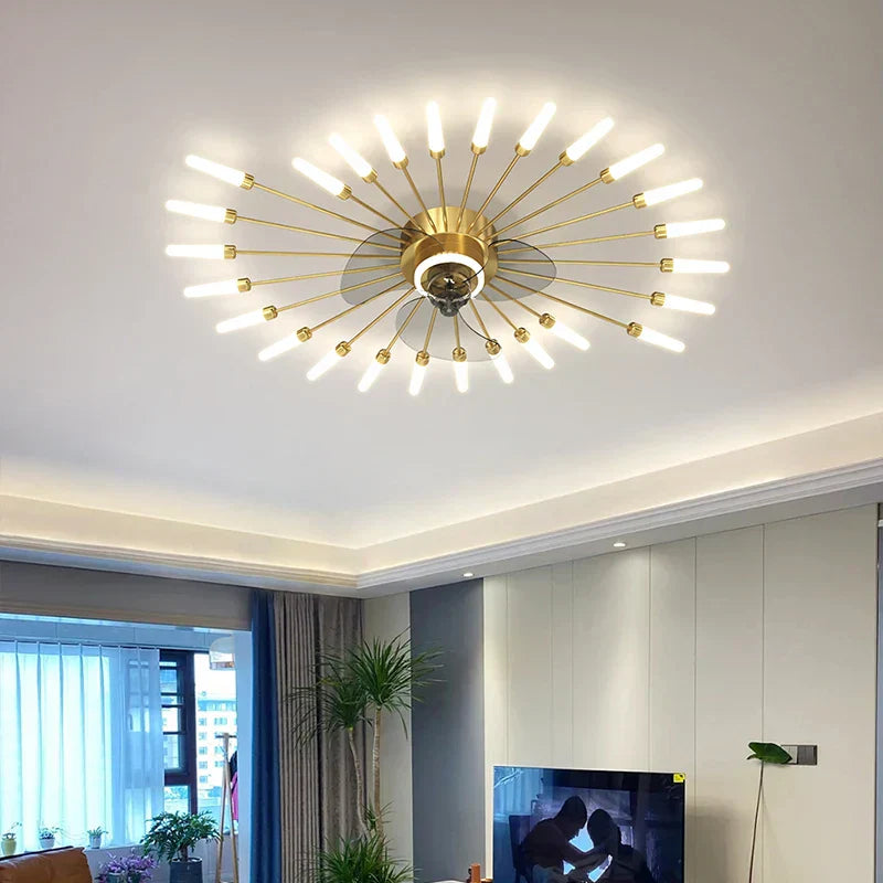 DecorBites™ 2023 Modern Chandelier Ceiling Fan Lights for Living Room Bedroom Upscale Decor