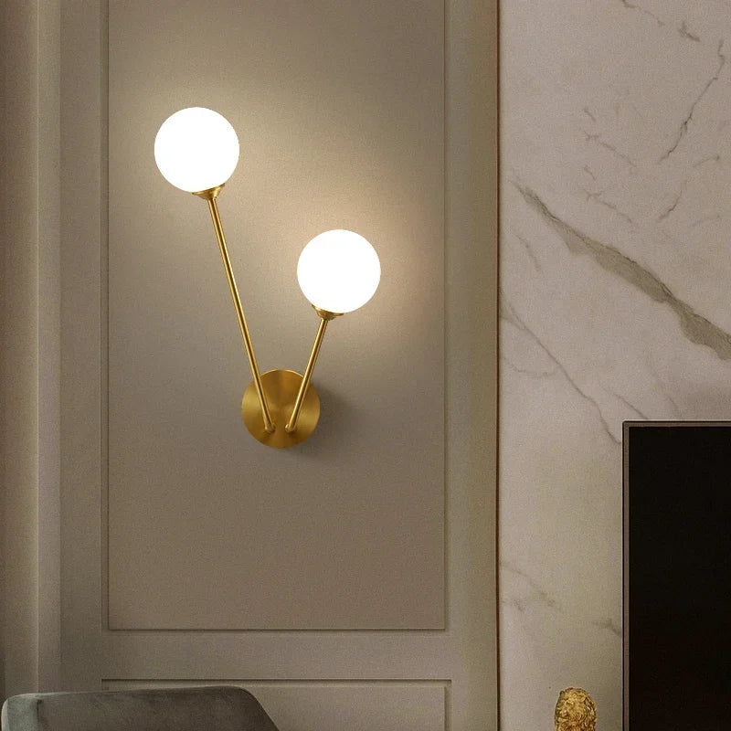 DecorBites™ Ball Glass Ceiling Light in Gold for Living Room, Dining, Bedroom by DecorBites™