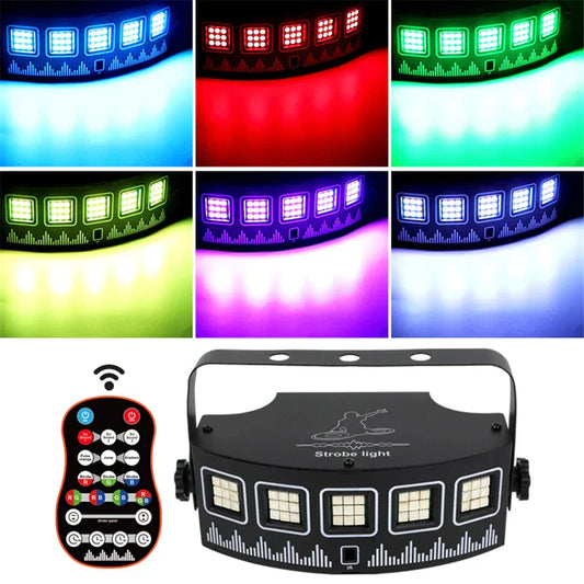 DecorBites™ LED RGB Disco Strobe Light | Sound Activated Party Club Stage Lighting