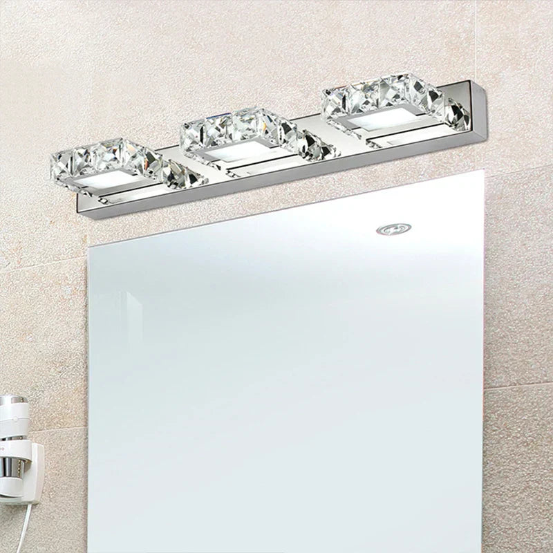 DecorBites™ Crystal LED Mirror Light: Modern Bathroom Wall Sconce Stainless Steel Lighting Fixtures