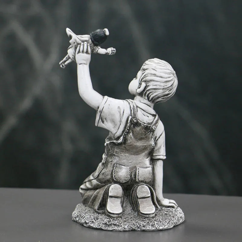 DecorBites™ Banksy Sculpture Boy NHS Super Nurse Angel Figurines for Home Decor