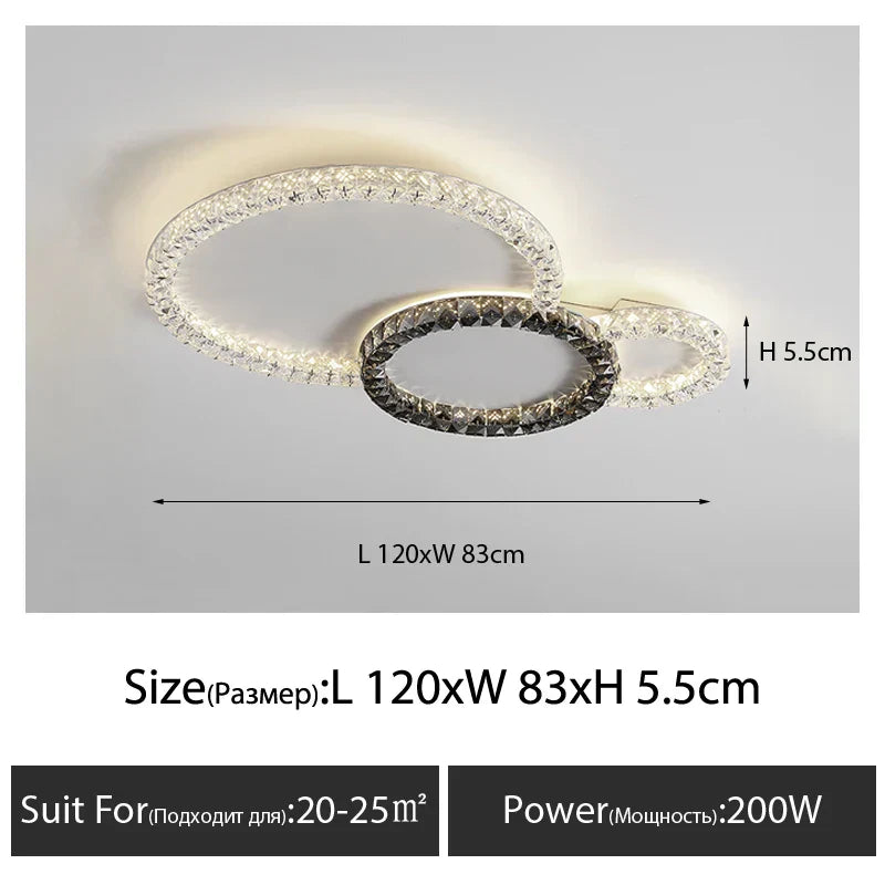 DecorBites™ Crystal Ceiling Lights LED Chandelier for Living Room Bedroom - Modern Light Luxury Indoor Luster