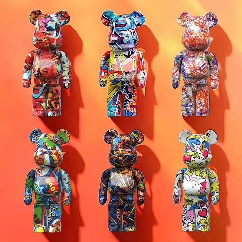 DecorBites™ Graffiti Bear 27cm Figurine | Modern Home Decor Statue & Money Jar