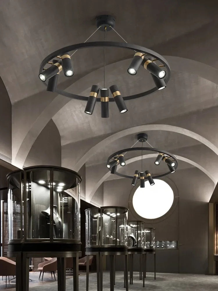 DecorBites™ Black Metal Circle LED Pendant Light for Living room, Dining, Kitchen, Bar Decor