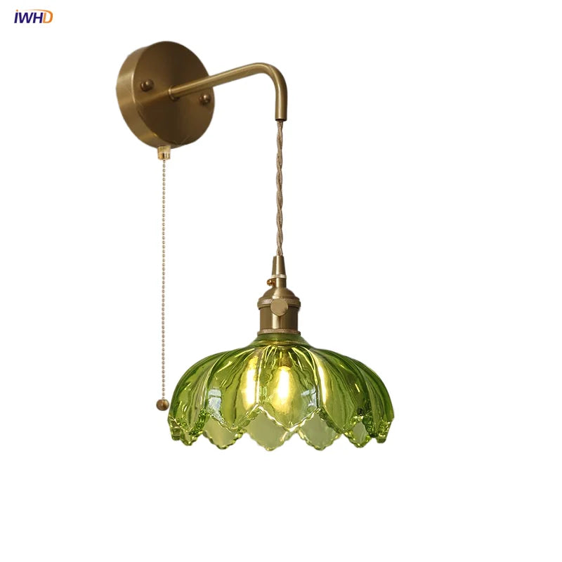 DecorBites™ Green Glass Knob Switch LED Wall Lights for Kitchen, Bedroom, Living Room
