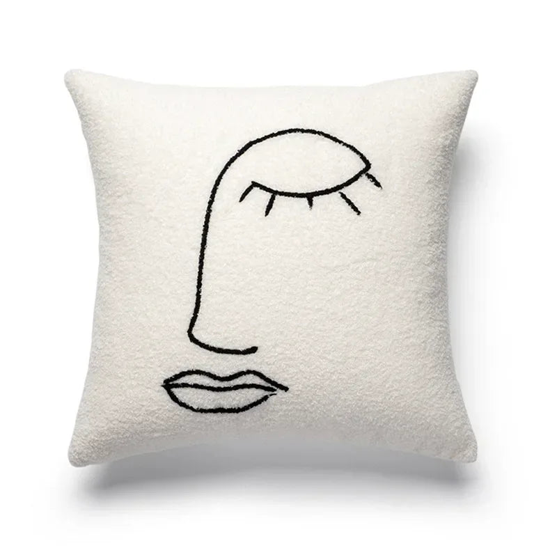 DecorBites™ Geometric Embroidery Cushion Covers: Nordic Modern Decorative Pillowcase for Living Room