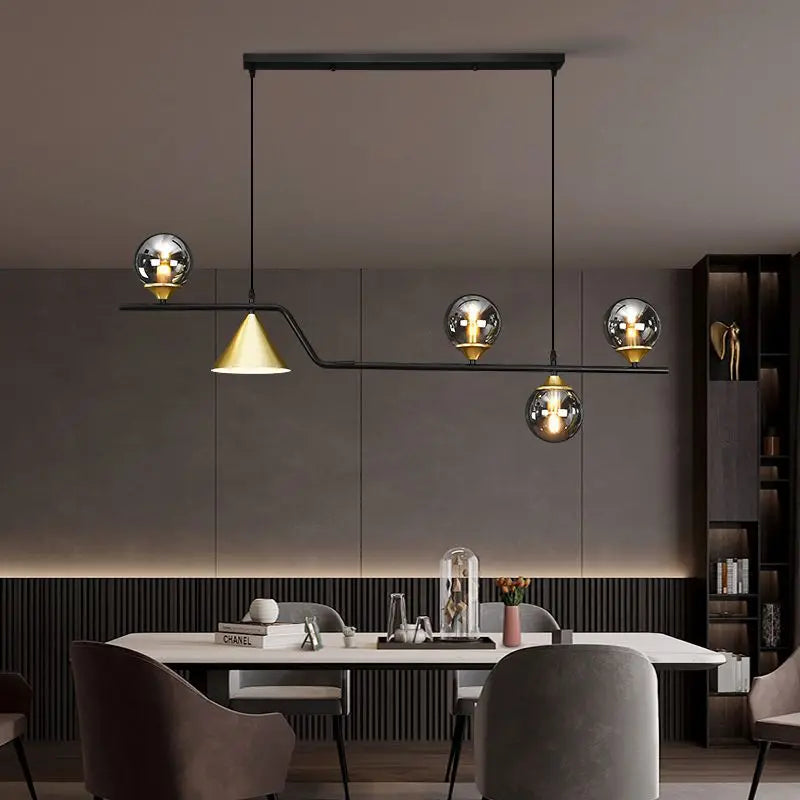 DecorBites™ Linear Hanging Lamp Minimalist Chandelier Modern Nordic Dining Table Lantern