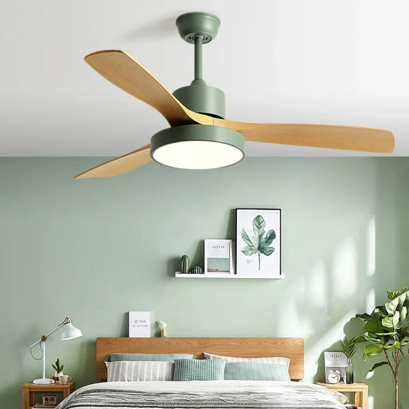 DecorBites™ 42/52 Inch White Black 3 Blade Copper Motor Ceiling Fan Light Remote