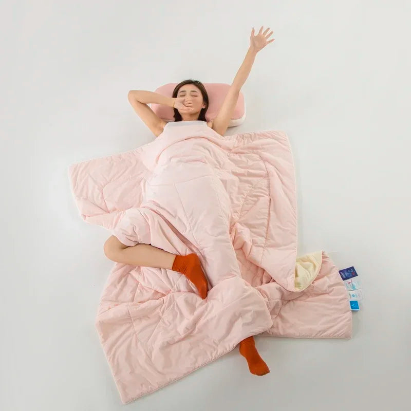 DecorBites™ Cooling Fabric Double-Sided Summer Blanket - Light Cooled Comforter