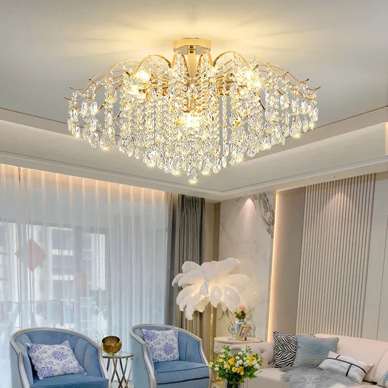 DecorBites™ Crystal Chandelier: Modern Elegance for Stylish Living Spaces