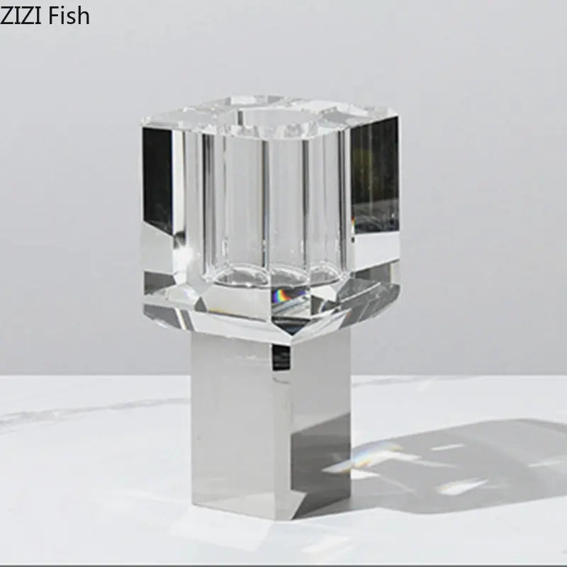 DecorBites™ Crystal Clear Glass Vase for Potted Plants and Floral Arrangements
