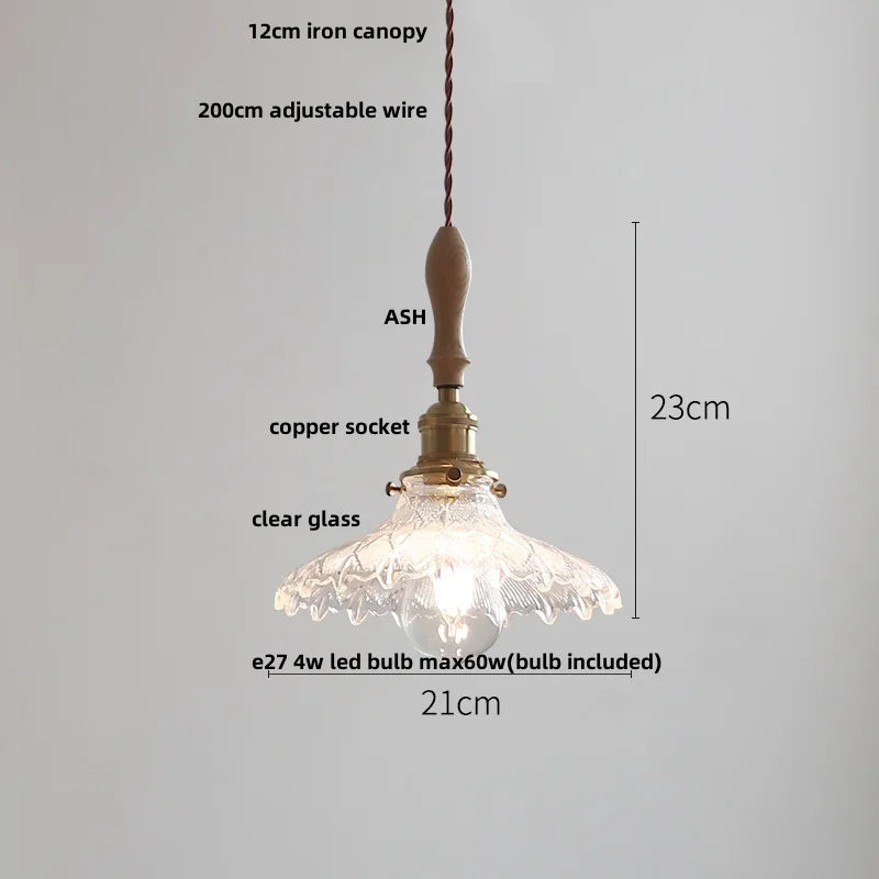 DecorBites™ Ceramic LED Pendant Lights with Ash Wood Nordic Design