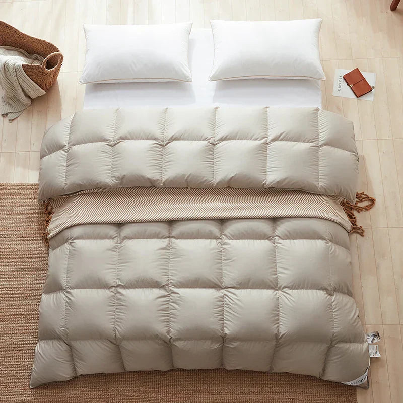 DecorBites™ Luxe Cotton Cover White Goose Down Comforter, 5 Star Hotel Bedspread
