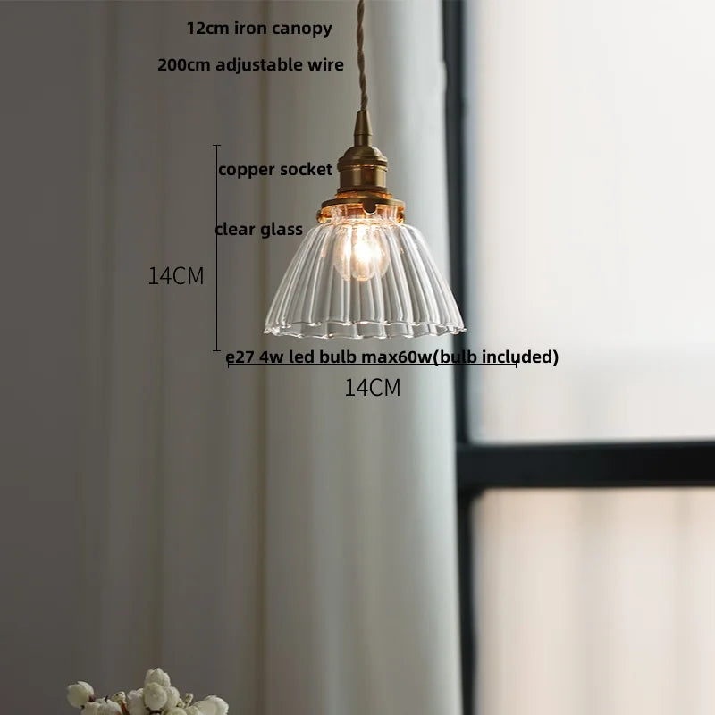 DecorBites™ Clear Glass Copper LED Pendant Lamp for Home Decor and Lighting