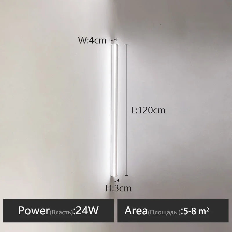 DecorBites™ Bedroom Wall Lamp: Nordic Strip Light, Minimalist Design, Black Background, Decorative Luminaires