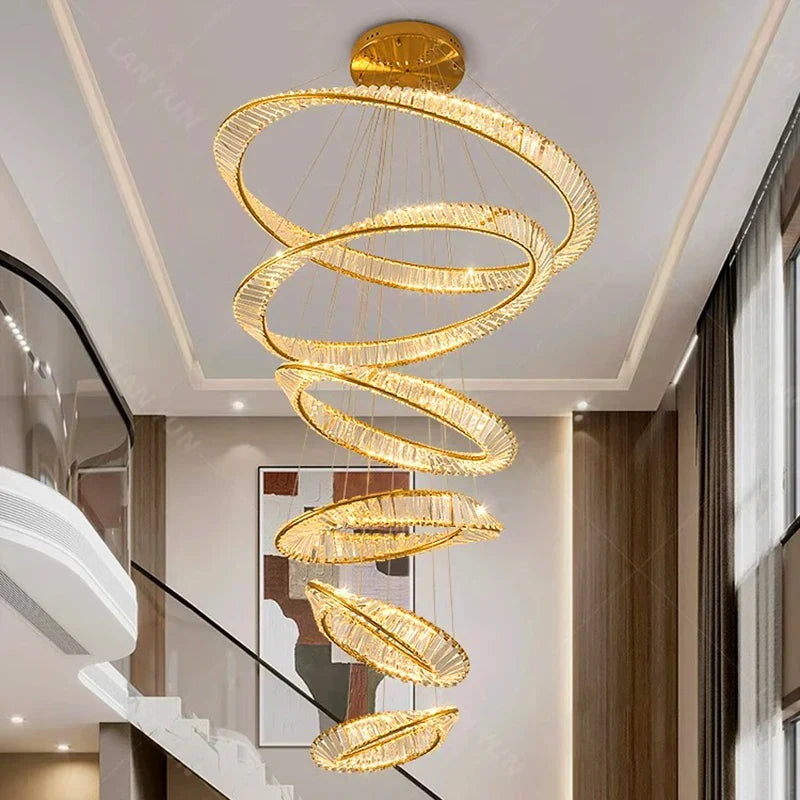DecorBites™ Crystal Chandelier - Stair & Living Room Pendant Lights - Interior Lighting