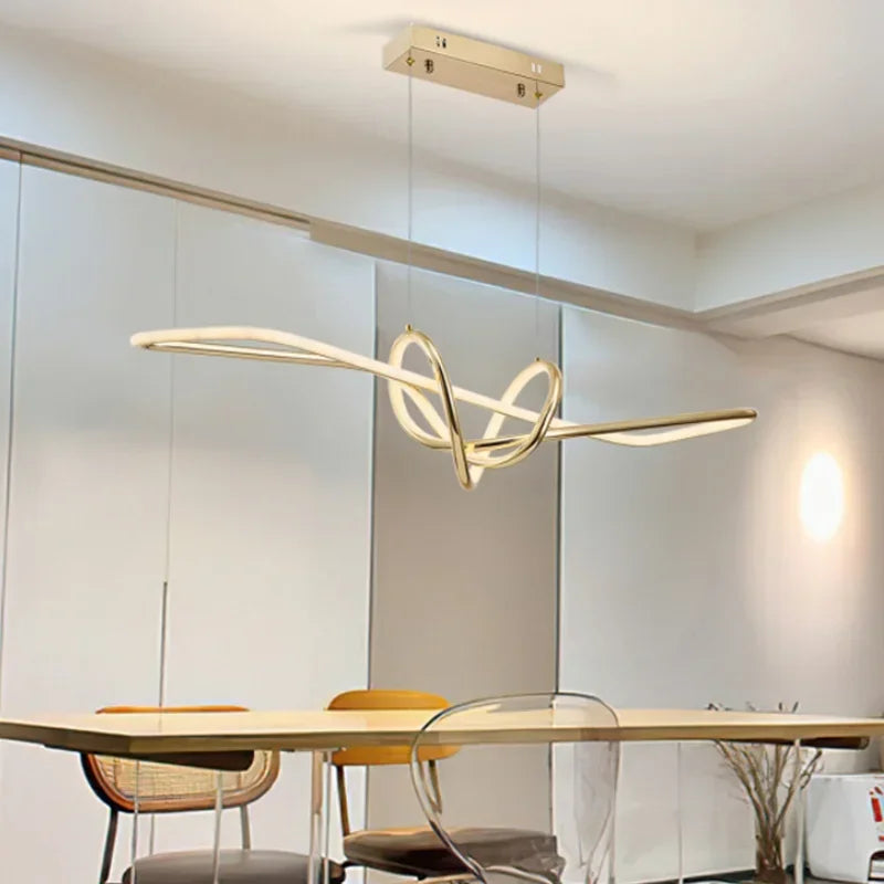 DecorBites™ Gold LED Chandeliers: Modern Kitchen & Restaurant Lighting Fixtures