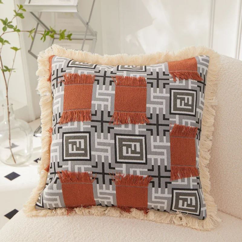DecorBites™ Artistic 45x45 Handmade Cloth Cushion Cover Pillowcase Design