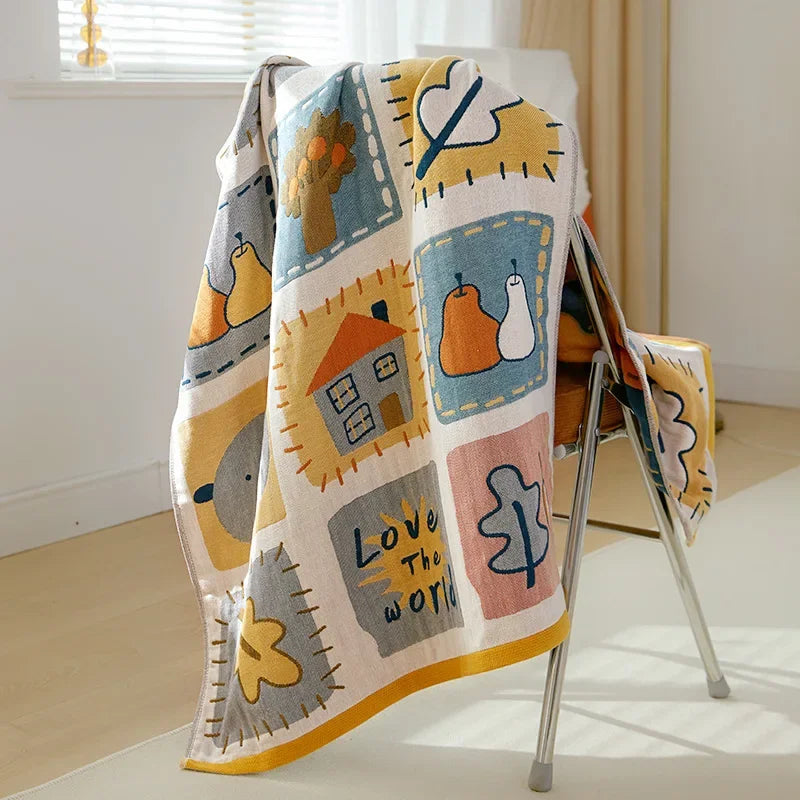 DecorBites™ Cotton Gauze Bath Towel - Large Cartoon Towel 70x140cm