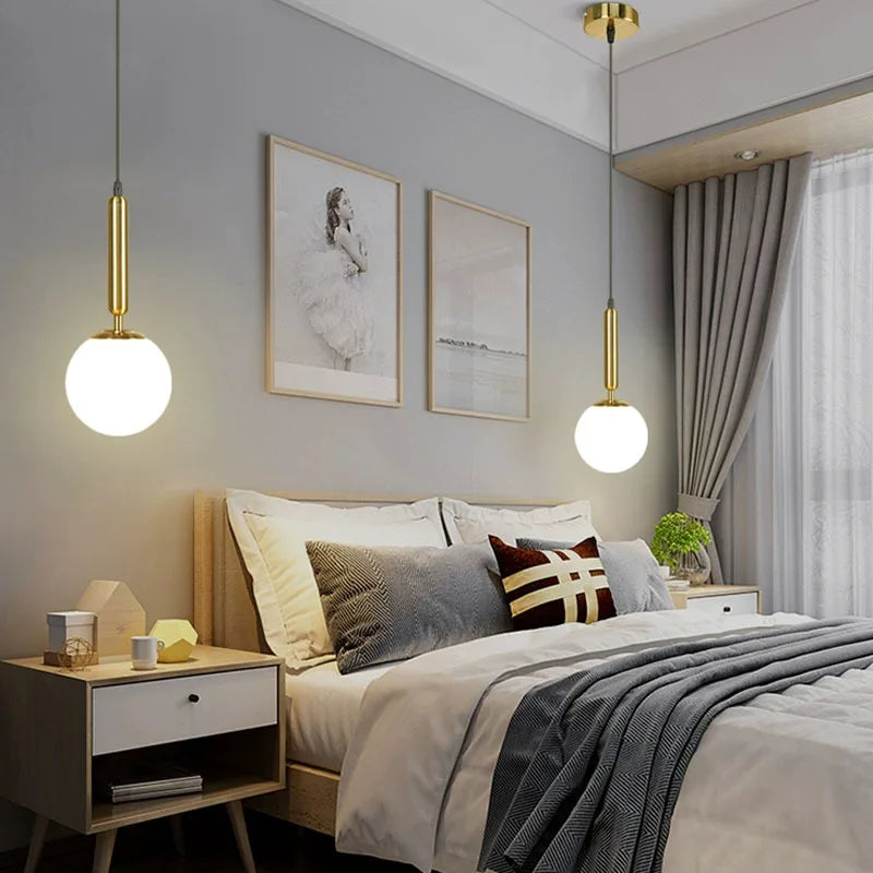 DecorBites™ Glass Ball Pendant Chandeliers for Dining Room Bedroom Lighting