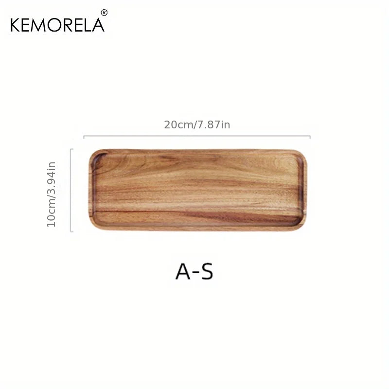 DecorBites™ Acacia Wood Coffee Tray | Versatile Food Serving Tray for Desserts and Tea