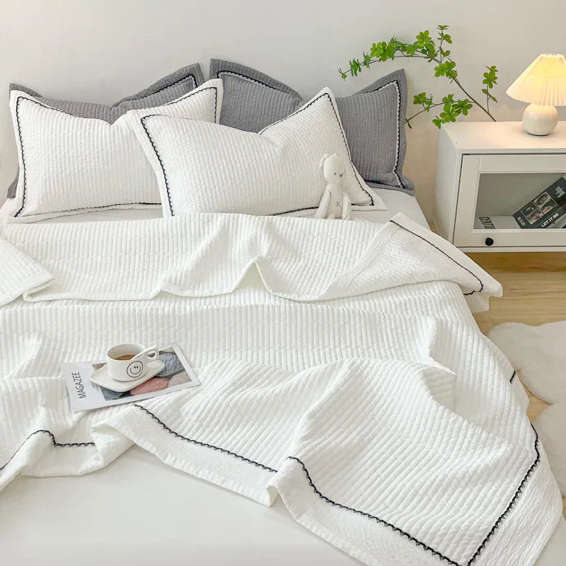DecorBites™ Korean Style Bubble Yarn Quilted Summer Comforter Set