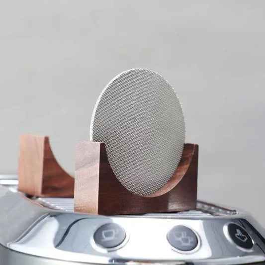 DecorBites™ Espresso Puck Screen Stand, Walnut Holder for 51/53/58mm Portafilter Puck Screen