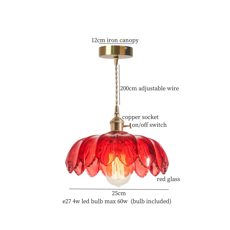 DecorBites™ Brass Glass LED Pendant Lamp for Cafe Bar Restaurant Bedroom Loft