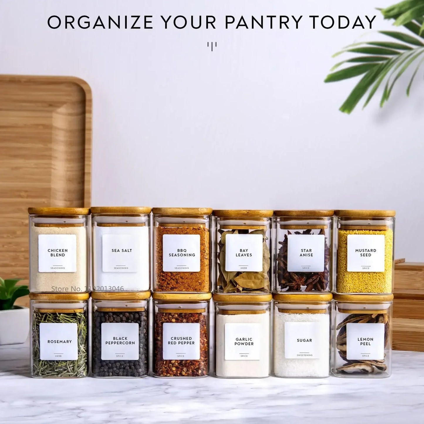 DecorBites™ Glass Jar with Bamboo Lid - Food Storage Container for Tea, Coffee, and More