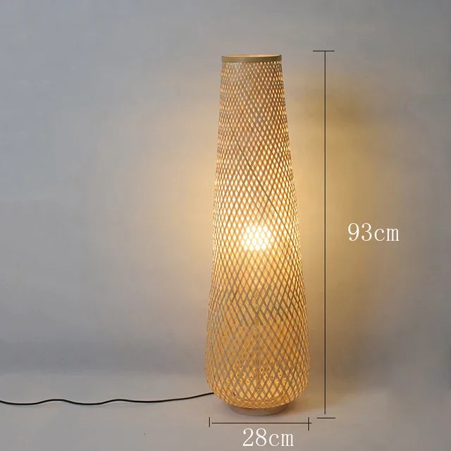 DecorBites™ Lucide Colin Rattan Floor Lamp: Natural Handmade Light for Garden, Bedroom, Living Room
