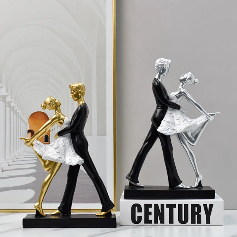 DecorBites™ Ballet Dance Girl Double Statue for Home Decor and Desktop Accessories