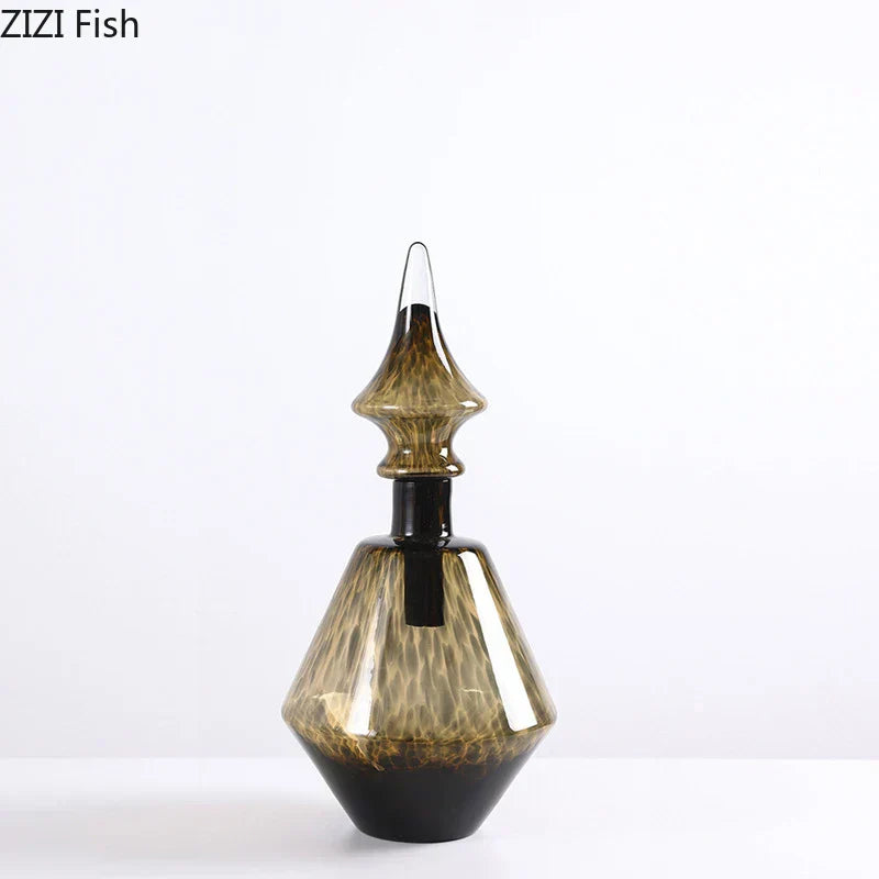 DecorBites™ Leopard Print Glass Vase: Creative Flower Arrangement for Aesthetic Room Decor