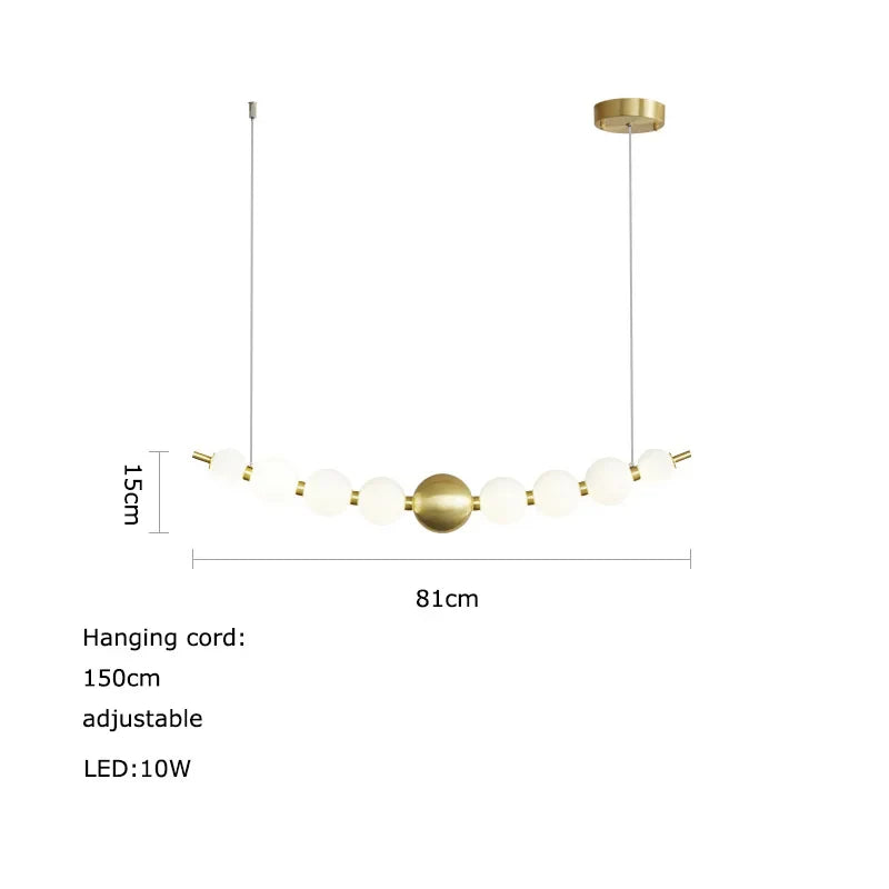 DecorBites™ Love Gold Chrome Chandelier LED Suspension Lighting for Dinning Room