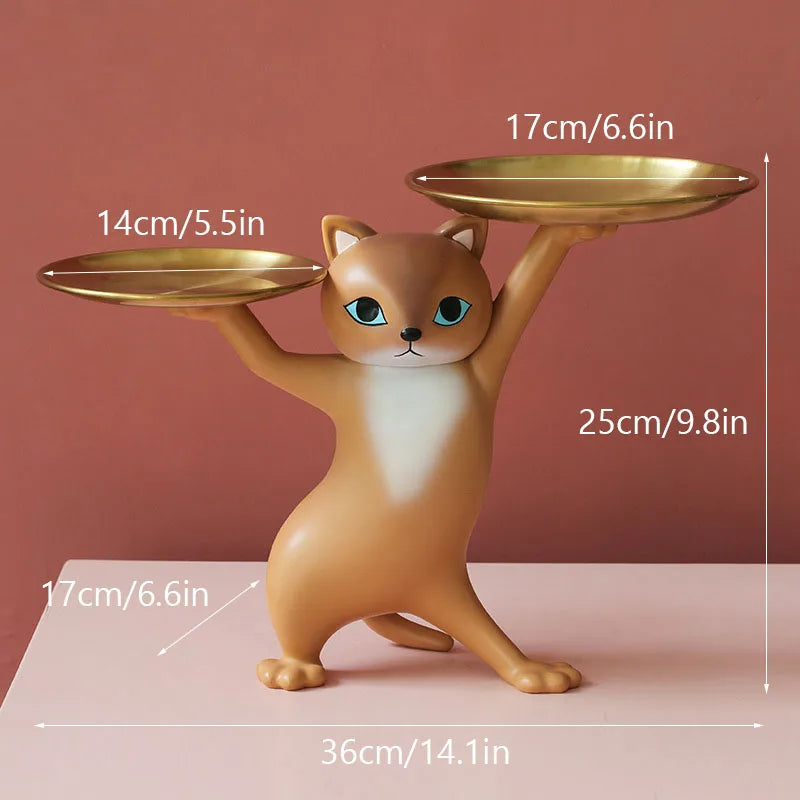 DecorBites™ Cat Figurines Storage Tray Key Holder Decoration Gift