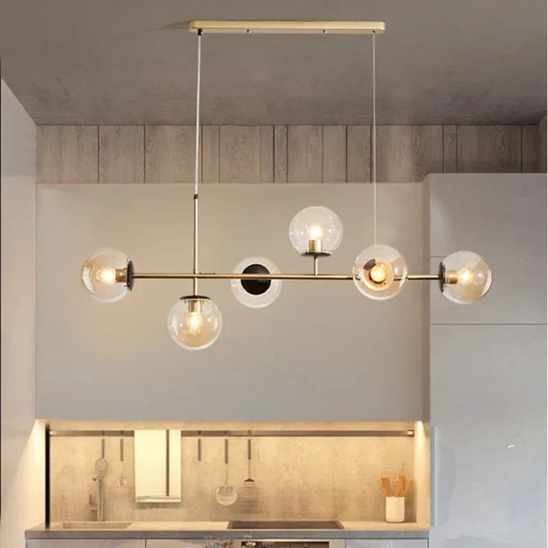DecorBites™ Glass Ball LED Pendant Light Modern Chandelier for Living Room Decor