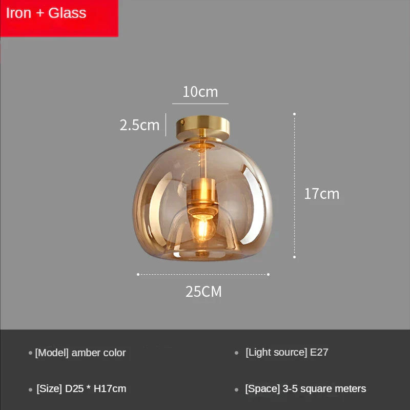 DecorBites™ Glass Ball LED Ceiling Light: Modern Nordic Living Room Hallway Kitchen Interior Lamp