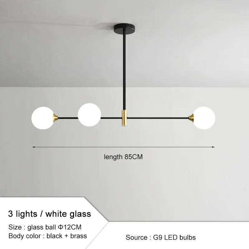 DecorBites™ Glass Ball Pendant Chandelier for Modern Home Decor and Lighting