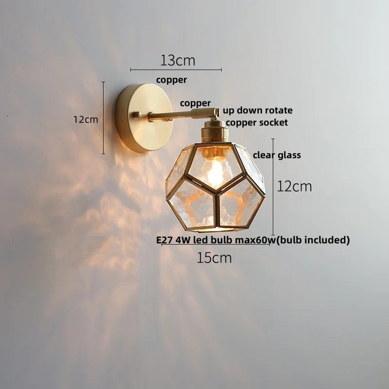 DecorBites™ Colorful Square Glass LED Wall Lights with Pull Chain Switch, Tiffany Style