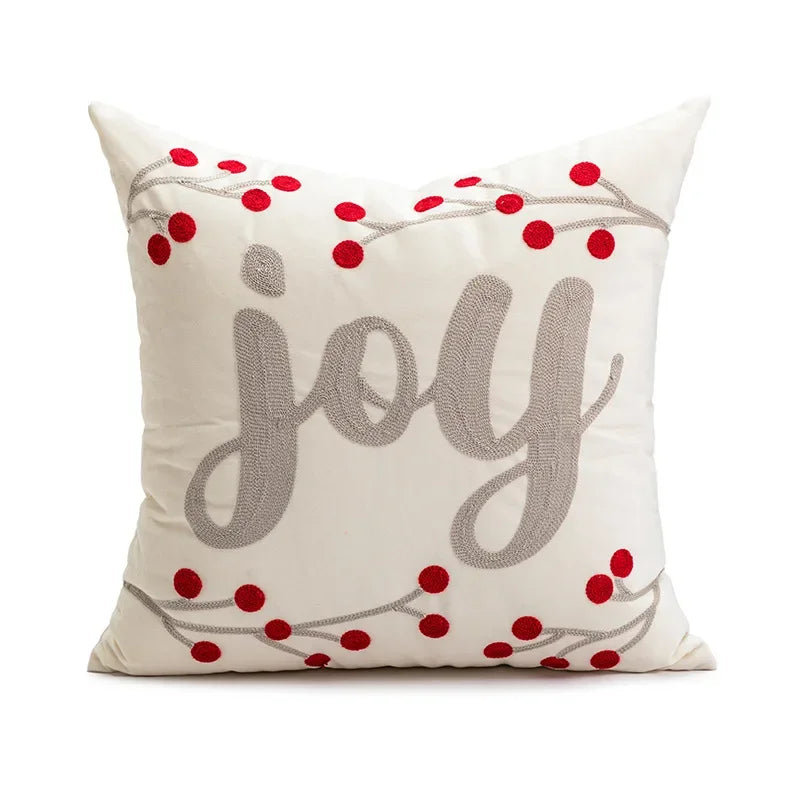 DecorBites™ Cartoon Christmas Pillow Covers: Festive Decor for Sofa - Embroidered Design