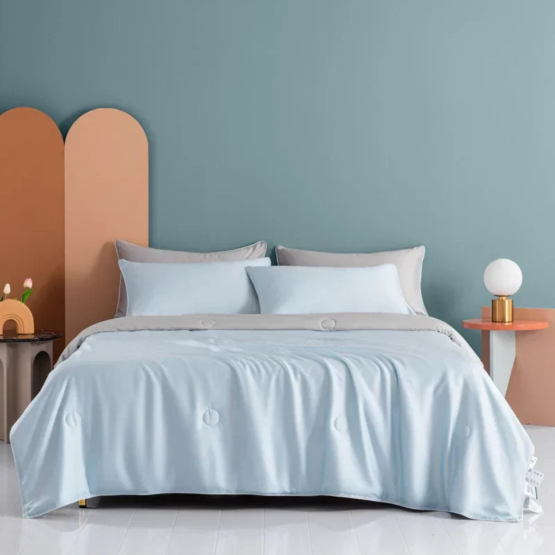 DecorBites™ Cooling Comforter: Silky Soft Lightweight Quilt for Summer, Double-Sided Cold Fabric