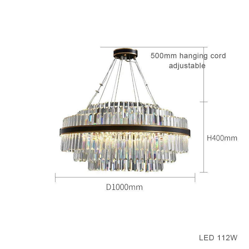 DecorBites™ Black LED Crystal Chandelier for Dining Room Luxury Design
