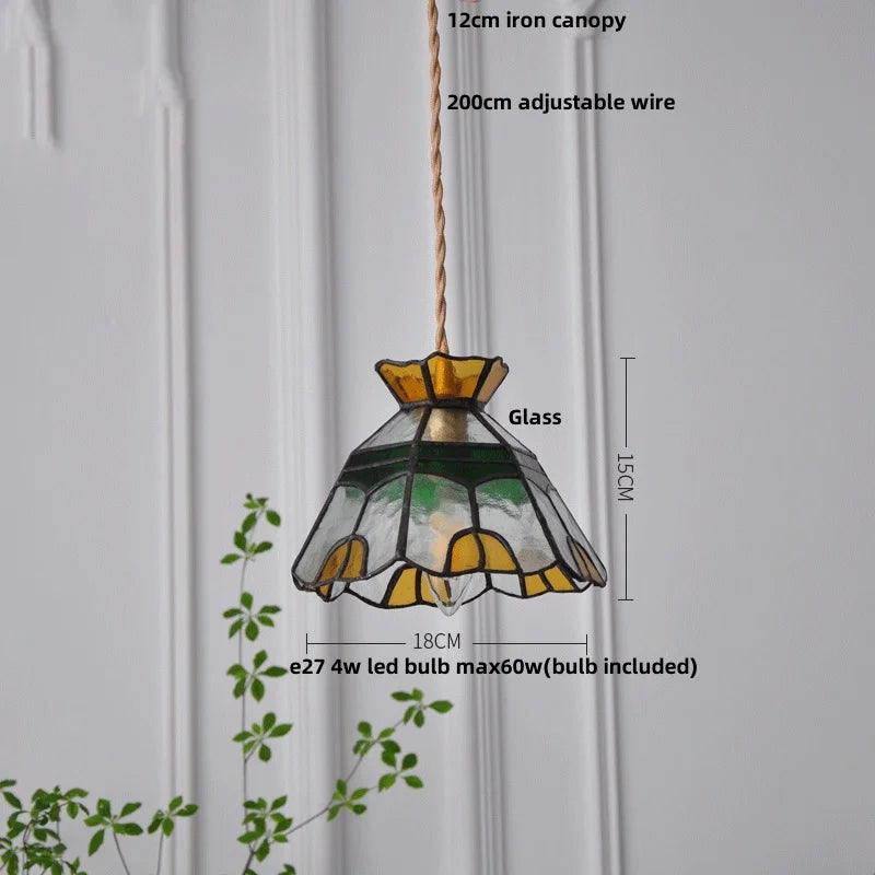 DecorBites™ Glass Brass Pendant Lamp, Adjustable Loft LED Light for Kitchen Bar Balcony