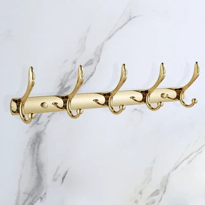 DecorBites™ Gold Bathroom Hardware Set: Towel Rack, Shelf, Paper Holder, Towel Holder, Toilet Brush Holder