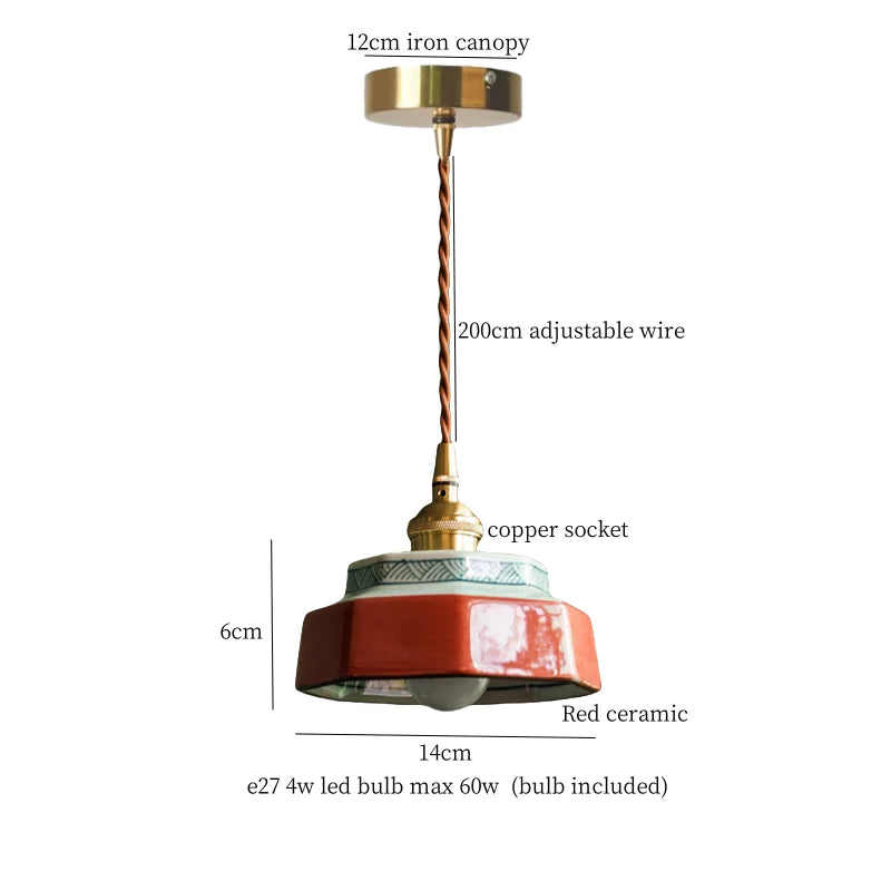DecorBites™ Ceramic LED Hanging Lamp for Home Decor and Lighting