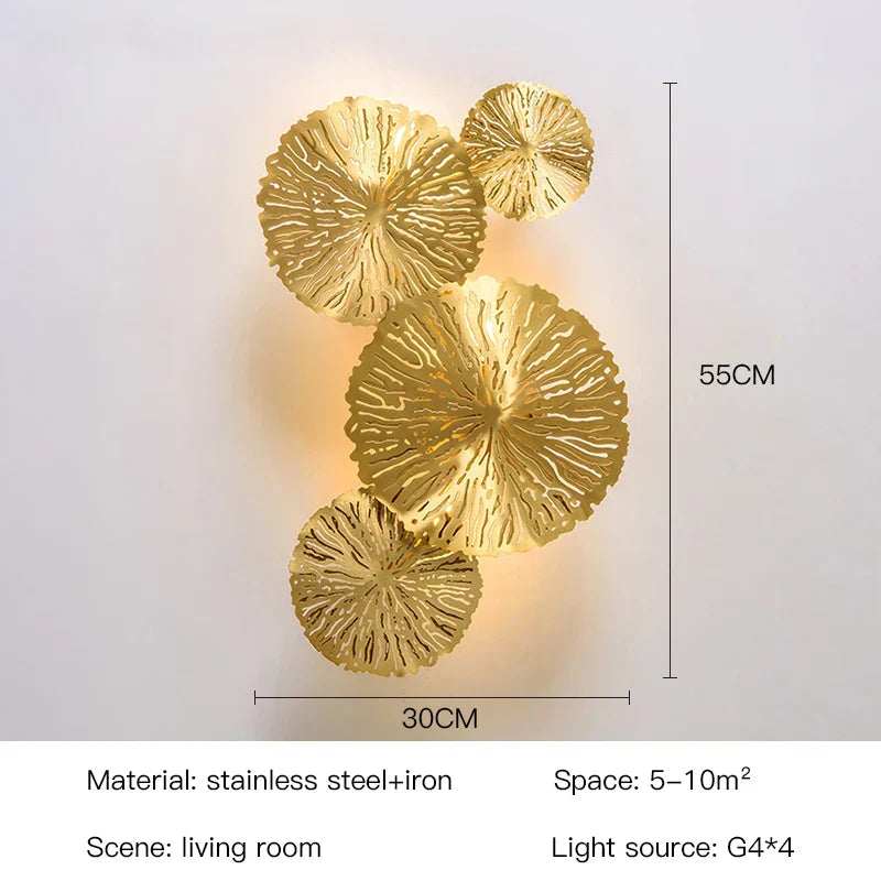 DecorBites™ Industrial Nordic Lotus Leaf Wall Sconce: Retro Loft Style for Home, Hotel, Aisle