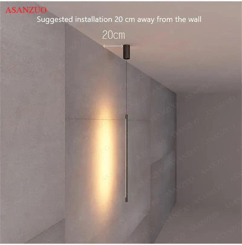 DecorBites™ LED Pendant Light: Adjustable Line Strip Hanging Lamp for Modern Home Decor